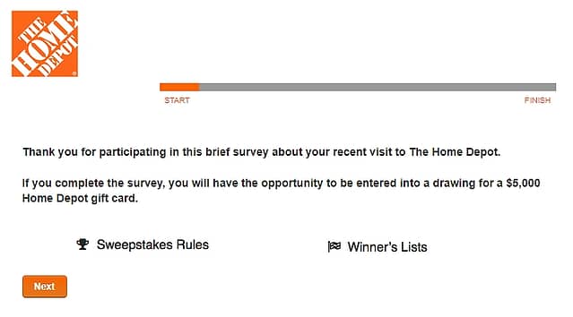 Home Depot Survey Page 2023 Begin HomeDepot Survey Now   Homedepot Brief Survey Page 